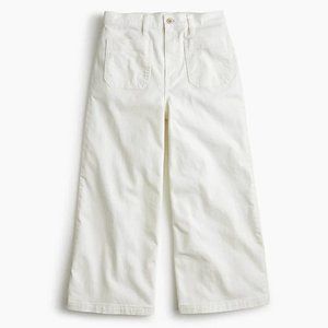 J. Crew Point Sur Wide-Leg Crop Jean in White Item J1896 Size 28